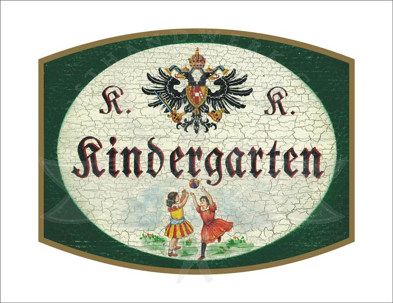 Holzschild "Kindergarten" - Schildermanufaktur Bilderwerkstatt