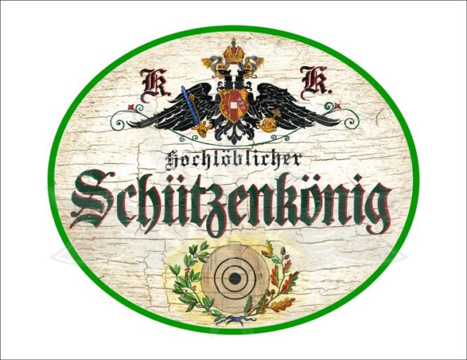 Holzschild "Schützenkönig" Schildermanufaktur Bilderwerkstatt