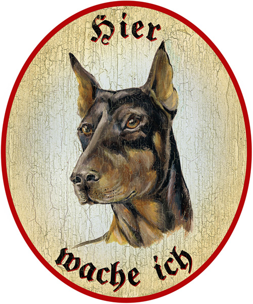 Targa In Metallo 'Hier Wache Ich!' Con Cane Berger Suisse - 30x20 Cm, Resistente Alle Intemperie, Per Cancello Giardino E Porta - 5
